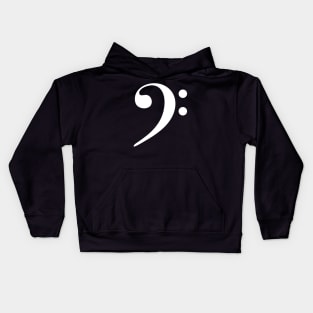 Bass Clef White Kids Hoodie